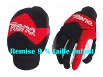 Pack gants & genouillères en noir & rouge