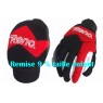 Pack gants & genouillères en noir & rouge