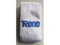 Chaussettes Reno - coloris : blanc & logo bleu royal